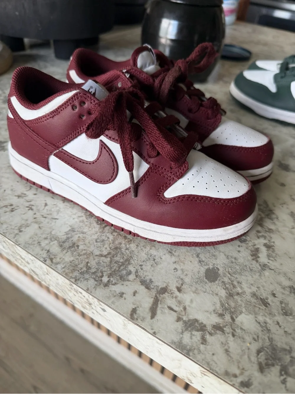 Nike Kids Maroon and White Low Top Sneakers - Picture 1 of 4